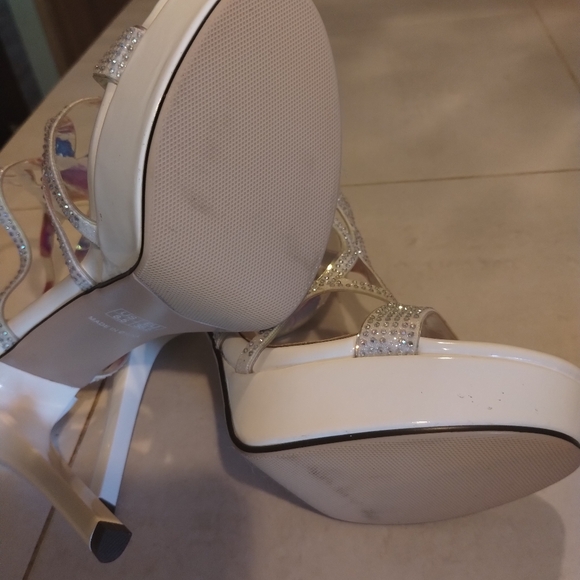 Eldof open toe strappy rhinestones stilettos size 8 1/2 - Picture 6 of 7